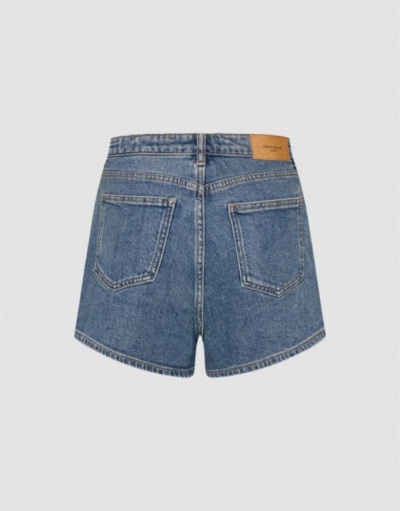 Blue Urban Revivo Regular Women's Denim Shorts | 93786RIDN