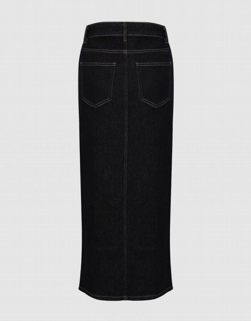 Blue Urban Revivo Skinny Straight Women's Denim Skirt | 28309MHGY