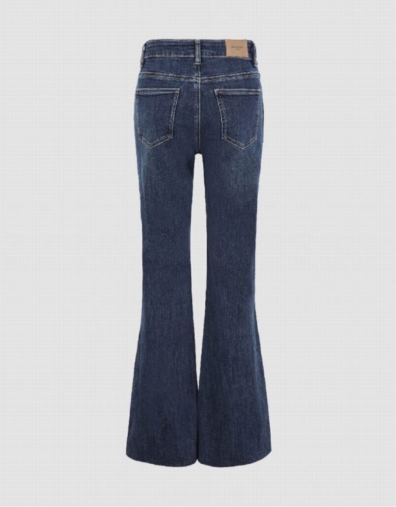 Blue Urban Revivo Split Hem Flare Women's Jeans | 53047TNXI