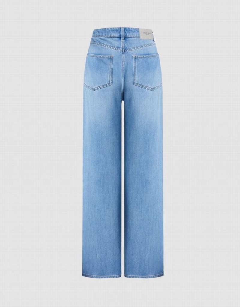 Blue Urban Revivo Straight Fit Women's Jeans | 31704WVMK