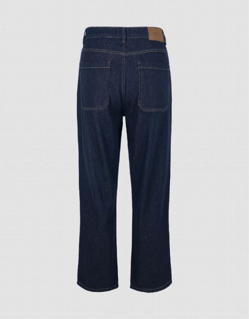 Blue Urban Revivo Straight Men's Jeans | 73615SFVP