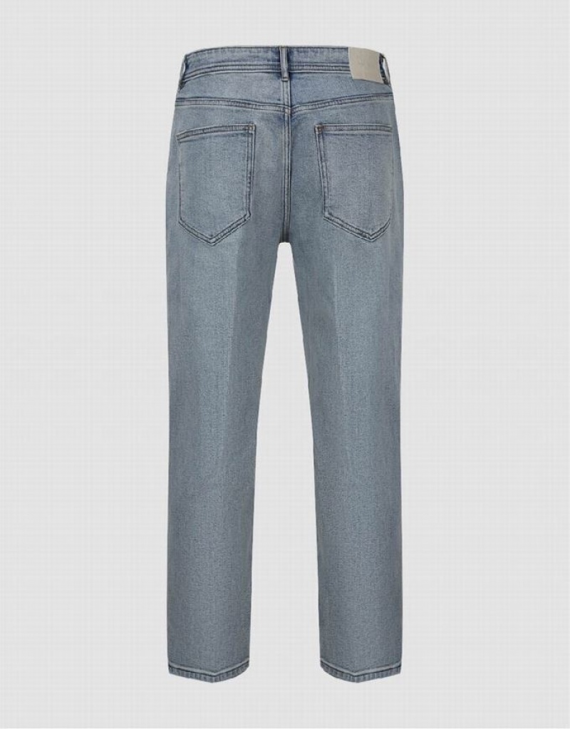 Blue Urban Revivo Straight Men's Jeans | 90521YKIA