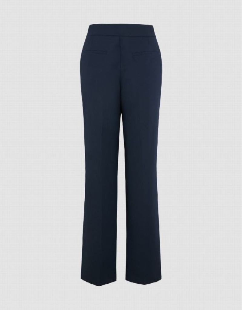 Blue Urban Revivo Straight Women's Pants | 71239XFZB