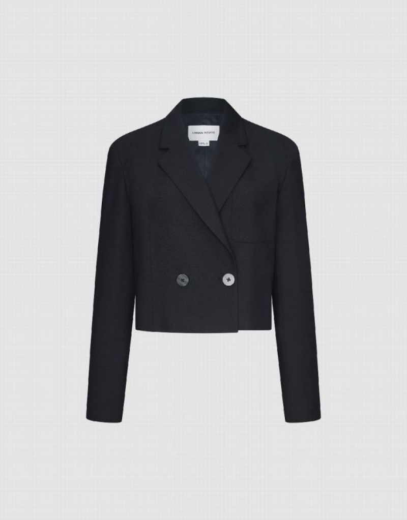 Blue Urban Revivo Tailored Notch Lapel Women's Blazers | 73942IFQE