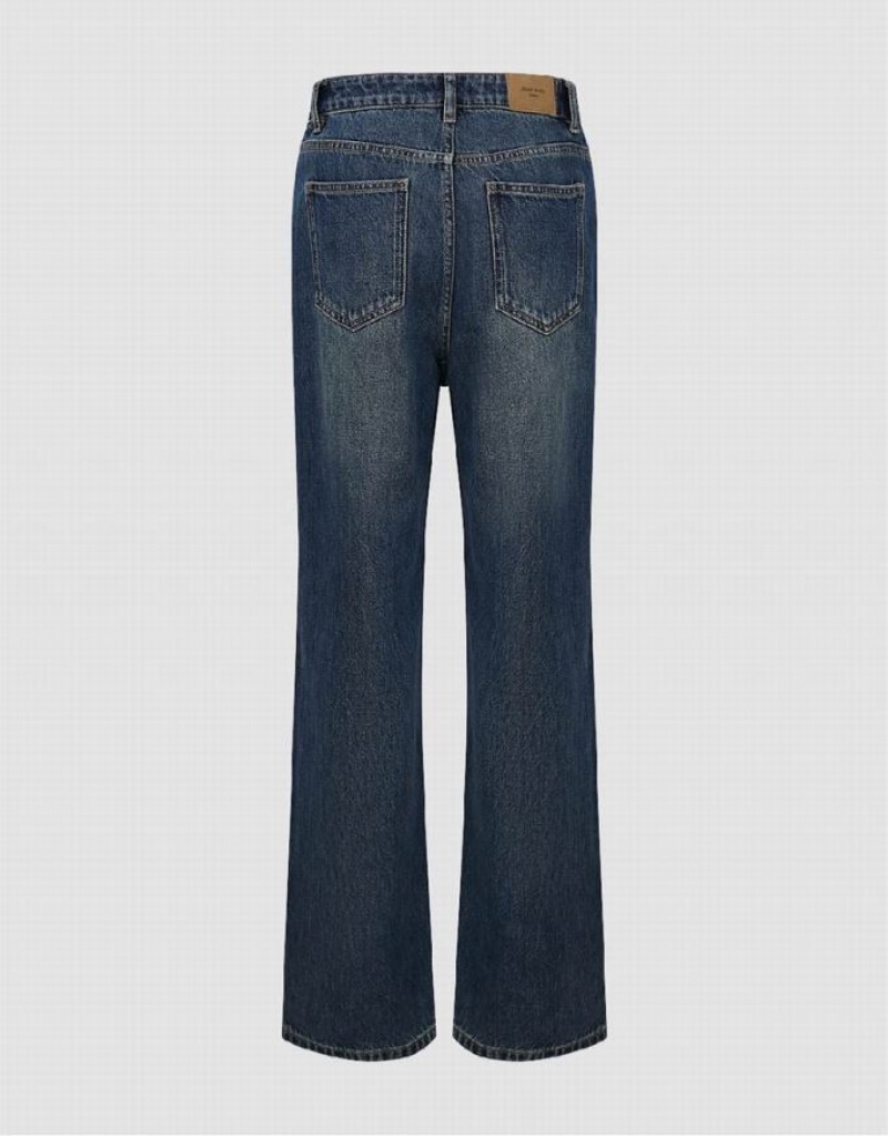 Blue Urban Revivo Wide-Leg Women's Jeans | 13750JZSL