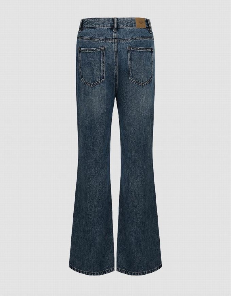 Blue Urban Revivo Wide-Leg Women's Jeans | 31980HSEN