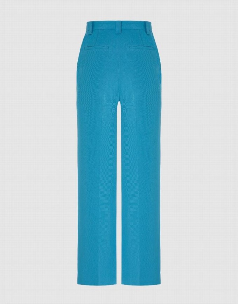 Blue Urban Revivo Wide-Leg Women's Pants | 38924PSQX