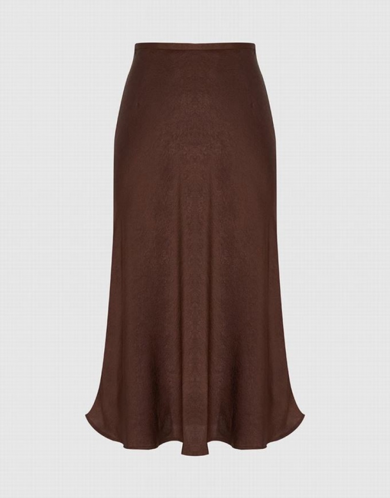 Brown Urban Revivo Midi Fishtail Women's Skirts | 06984SXUB