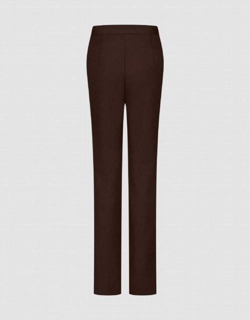 Brown Urban Revivo Skinny Straight Women's Pants | 18045APLO