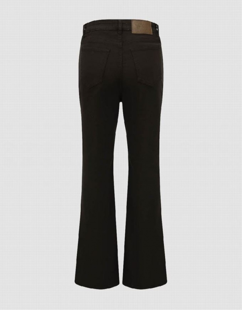 Brown Urban Revivo Split Hem Flare Women's Jeans | 64019FZYL