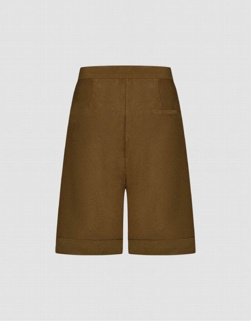 Brown Urban Revivo Tailored Women's Shorts | 20398YZOU