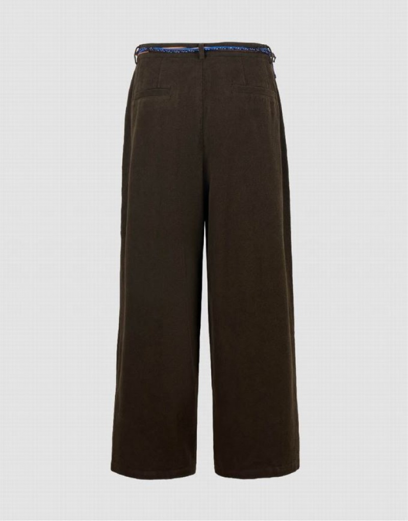 Brown Urban Revivo Wide-Leg With Rope Men's Pants | 25371OJQF