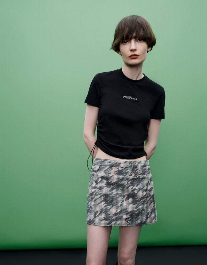 Camo Urban Revivo Printed Mini Straight Women's Skirts | 50691EJRS