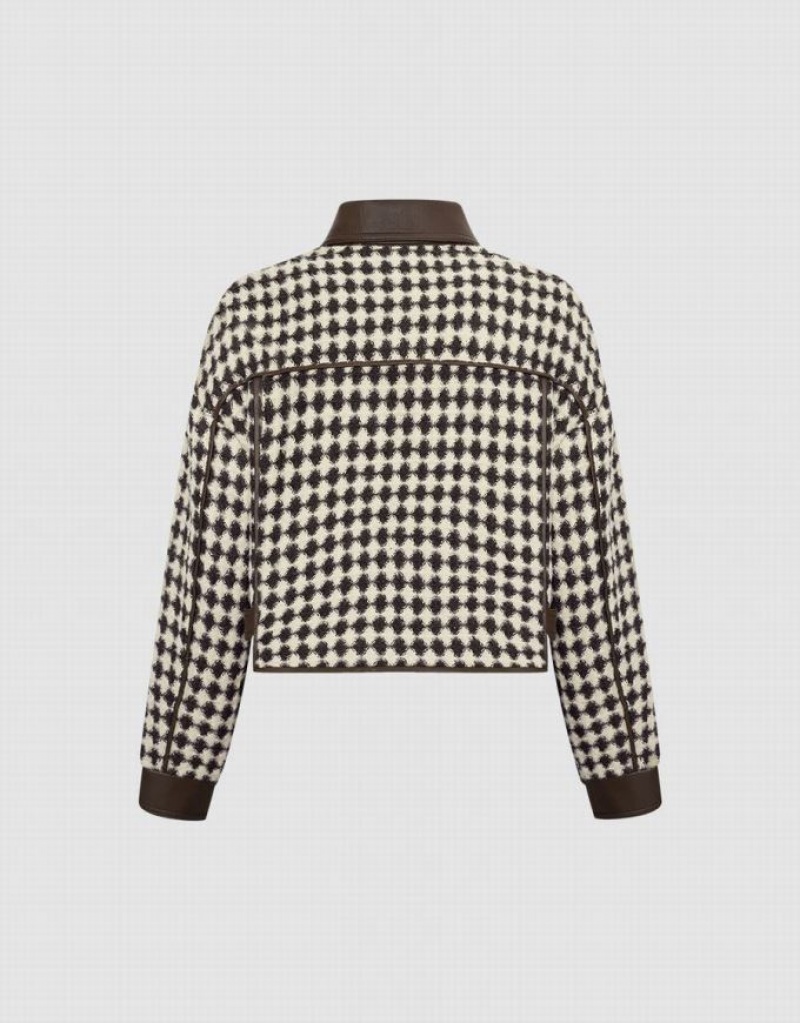 Coffee Urban Revivo Argyle Button Up Women's Jacket | 80653OUHS