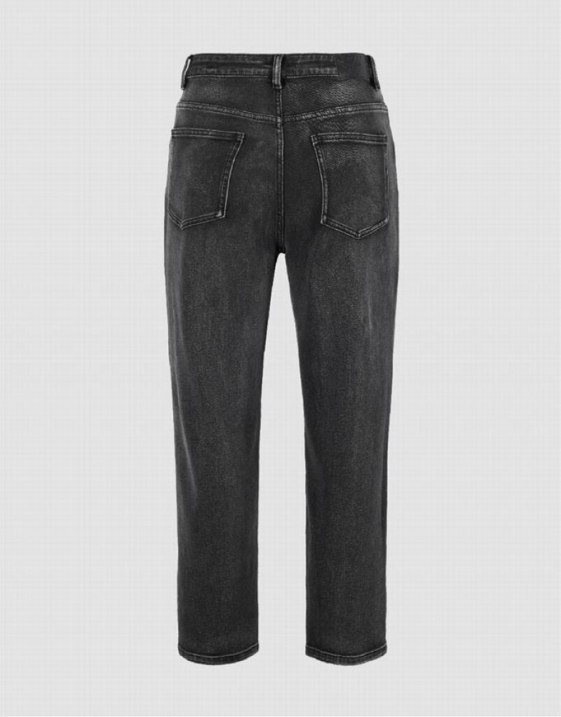 Dark Grey Urban Revivo Straight Men's Jeans | 14629CVSK