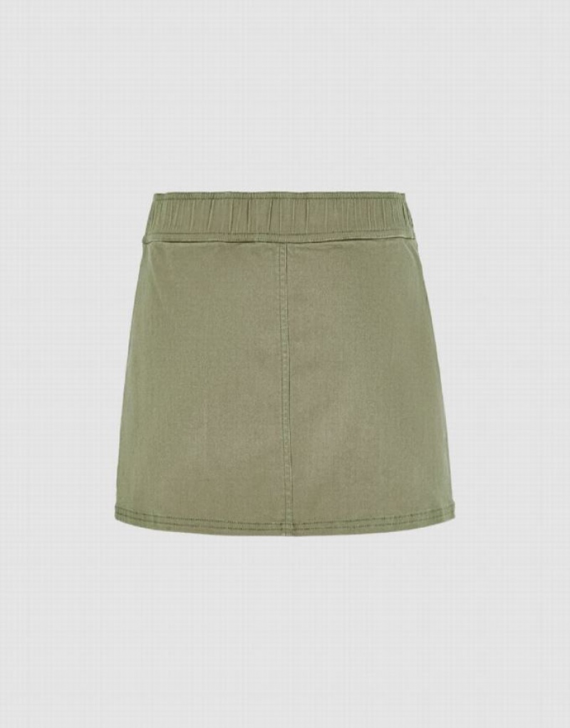 Green Urban Revivo Mini A-Line With Pockets Women's Skirts | 38752AXMJ