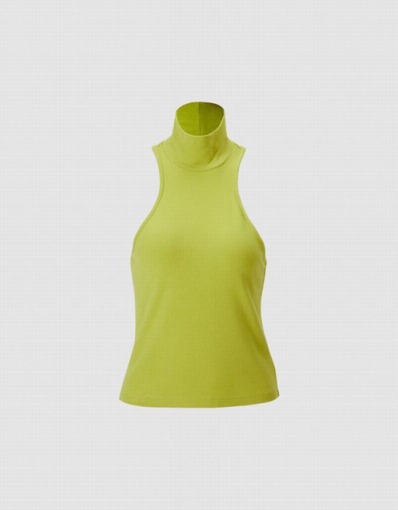 Green Urban Revivo Turtle Neck Women's Tank Top | 76524VKSF