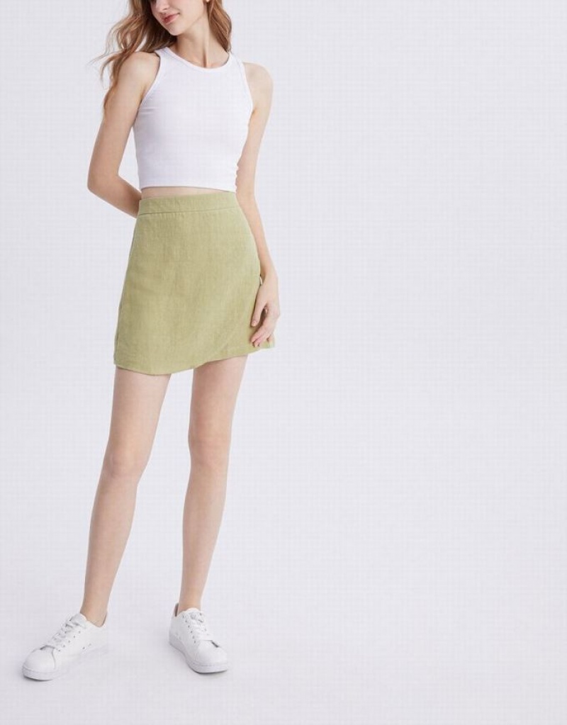 Green Urban Revivo Wrap Women's Skirts | 12465XBSP