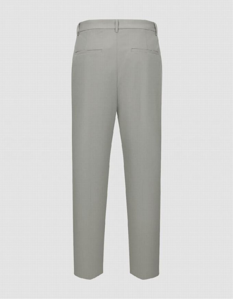 Grey Urban Revivo Carrot Fit Men's Pants | 24617DWMU