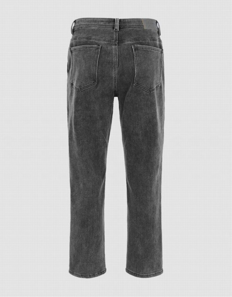 Grey Urban Revivo Loose Carrot Fit Men's Jeans | 46158AIZD