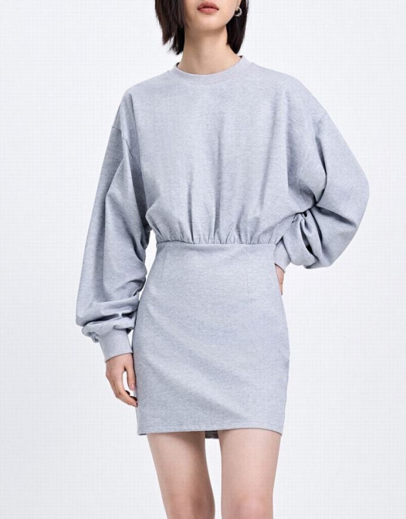 Grey Urban Revivo Plain Women's Casual Dress | 71034HLOP