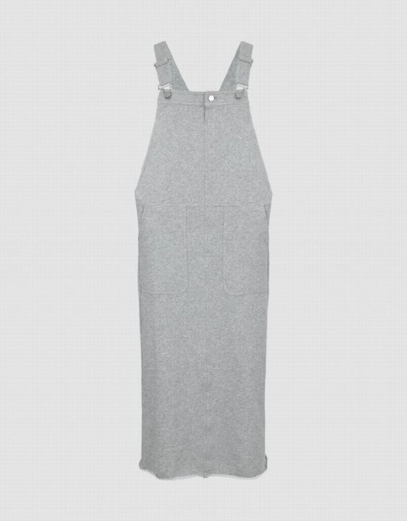 Grey Urban Revivo Sleeveless Straight Women\'s Knitted Dress | 94852NYID