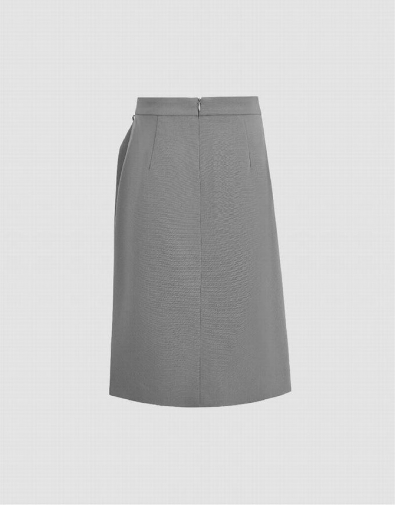 Grey Urban Revivo Split Hem A-Line Women's Skirts | 49612FVOG