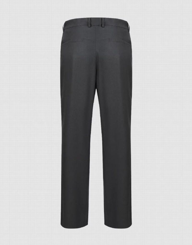 Grey Urban Revivo Tailored Straight Men's Pants | 89162VCKH