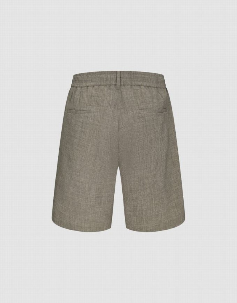 Khaki Urban Revivo Loose Men's Shorts | 86215WMGT