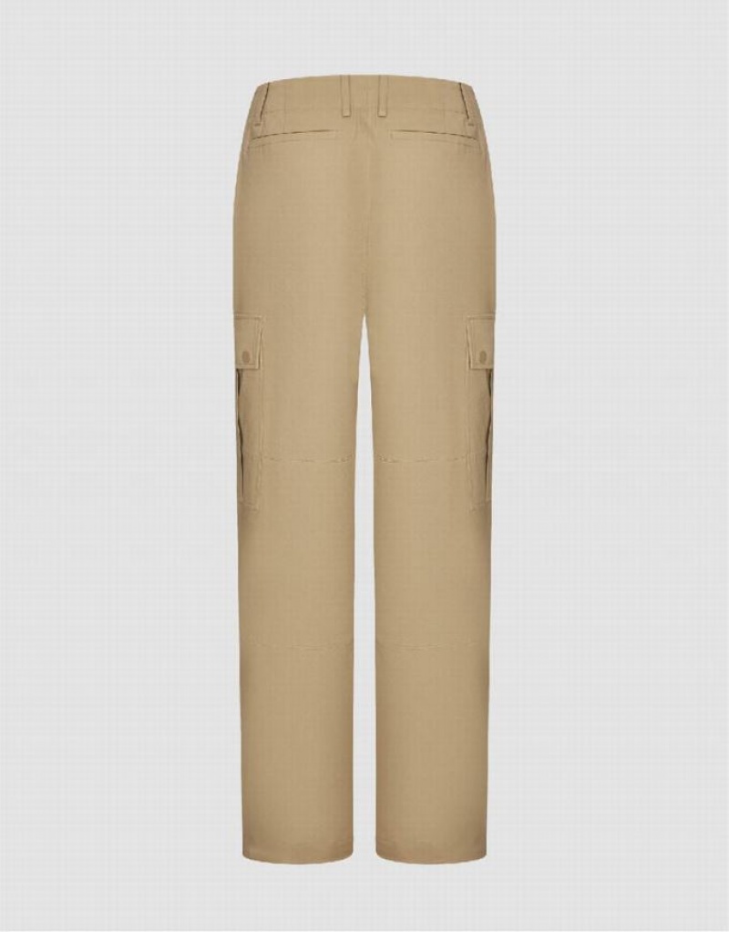 Khaki Urban Revivo Wide-Leg Women's Pants | 20379WYMX