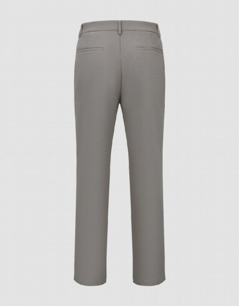 Light Grey Urban Revivo Straight Men's Pants | 92643TCRN