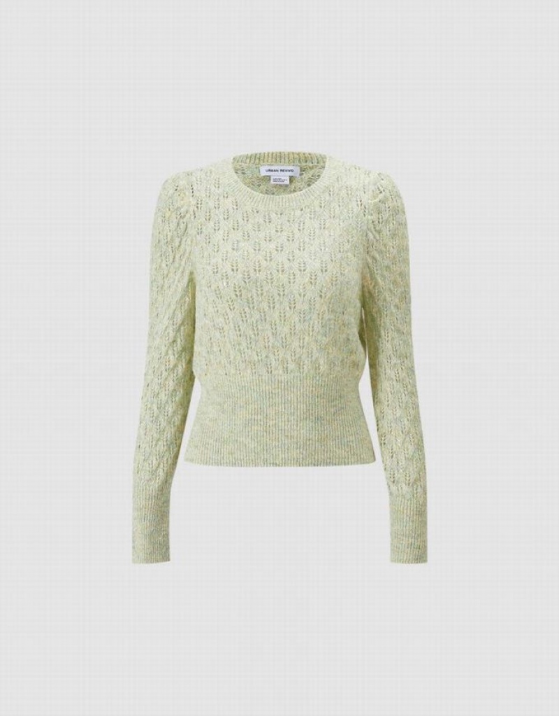 Mint Urban Revivo Pointelle Women's Sweaters | 23580ZKRX