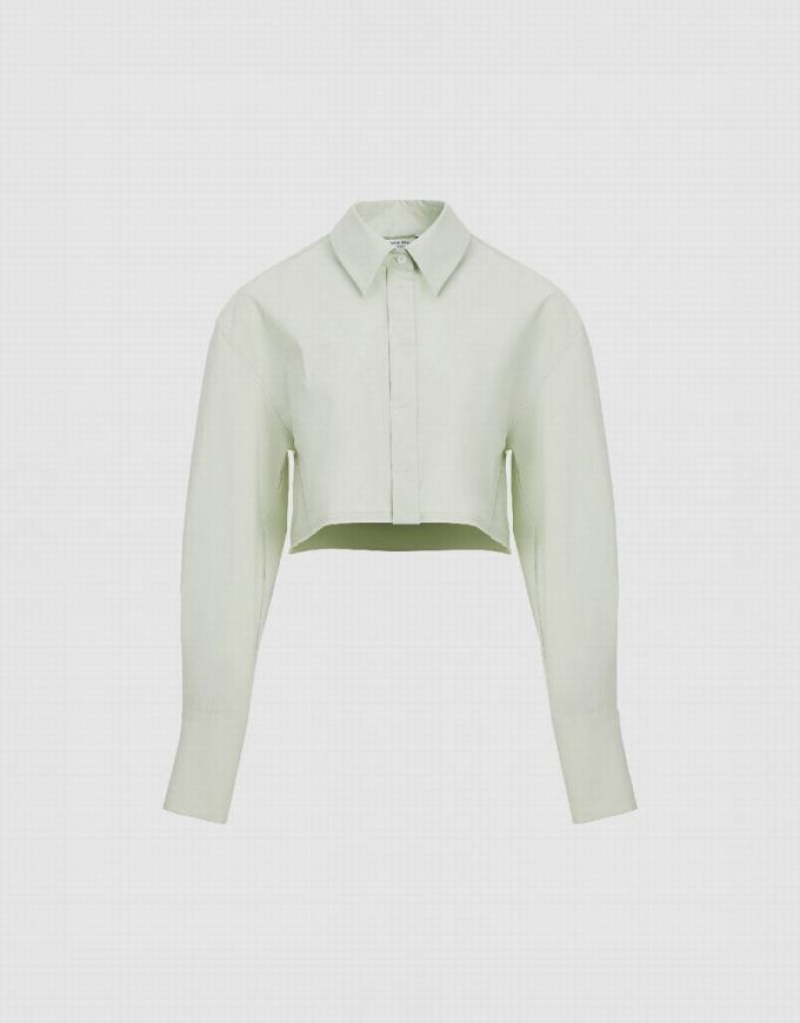 Mint Urban Revivo Straight Women's Shirts | 19742EJVX