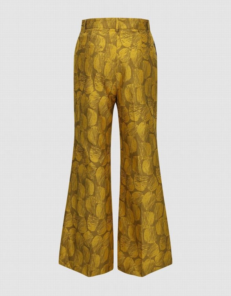 Orange Urban Revivo Tailored Printed Flare Women's Pants | 26390YWIG