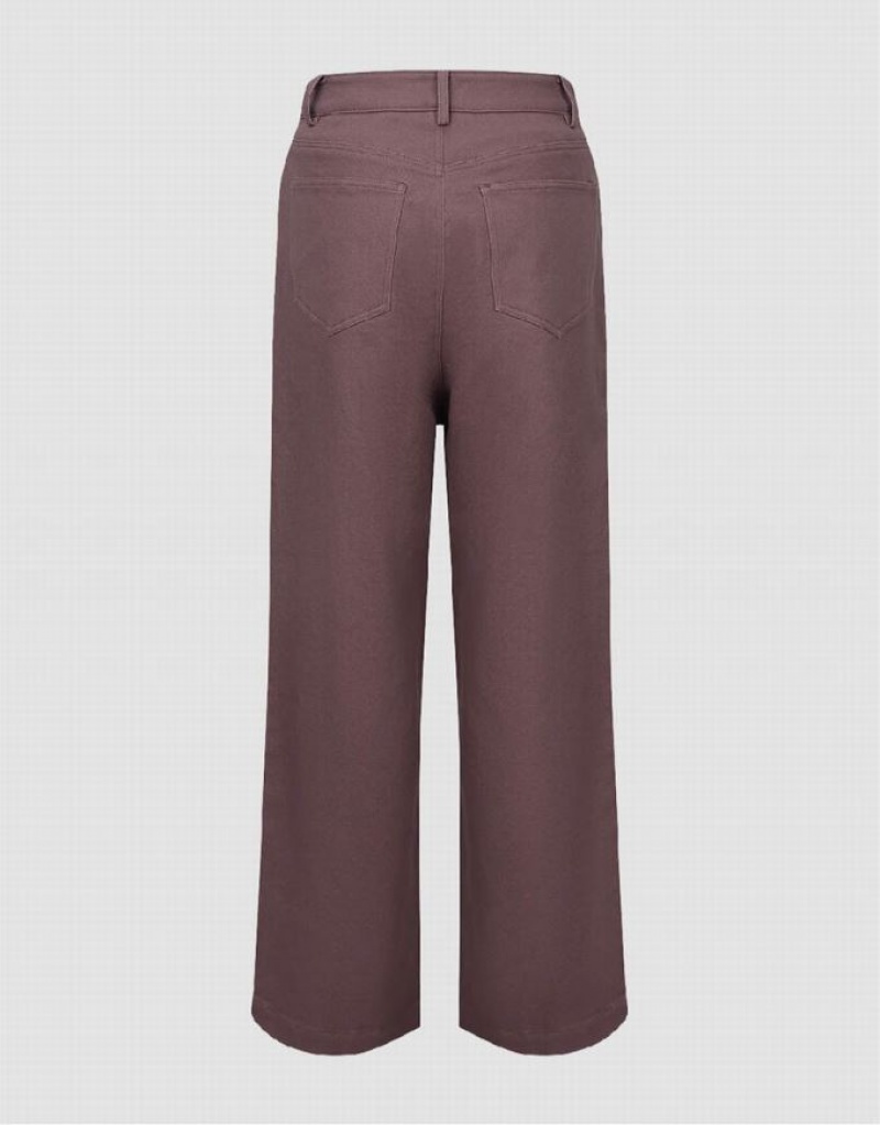 Pink Urban Revivo Wide-Leg Women's Pants | 03589NKFW