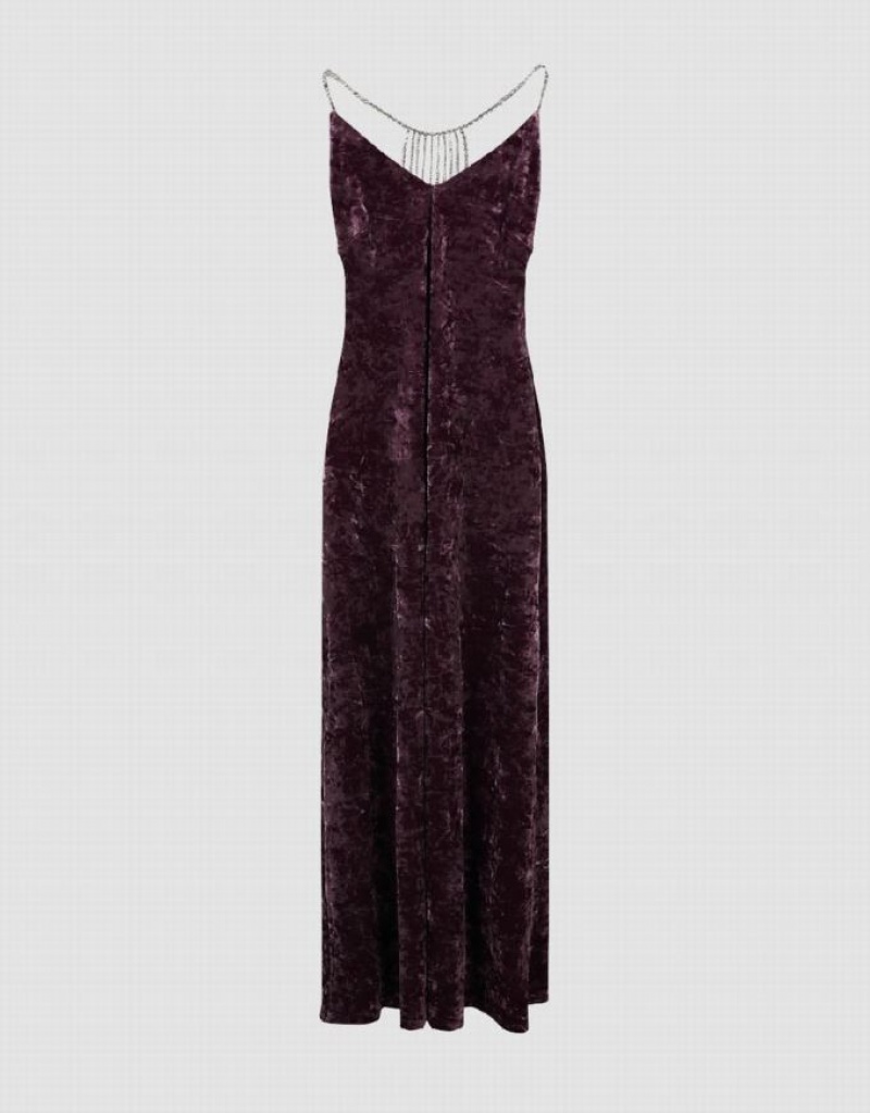 Purple Urban Revivo Halter Neck Sleeveless A-Line Women's Dress | 10754RJLI