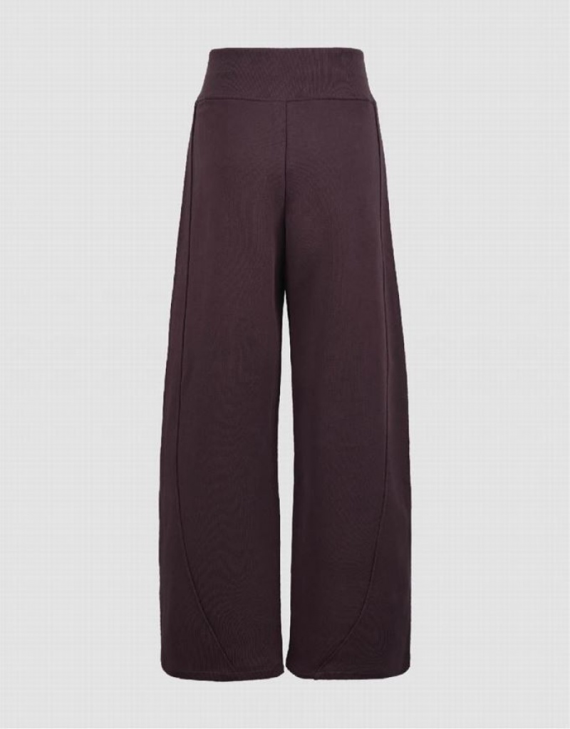 Purple Urban Revivo Knitted Wide-Leg Women's Pants | 82095XHCP