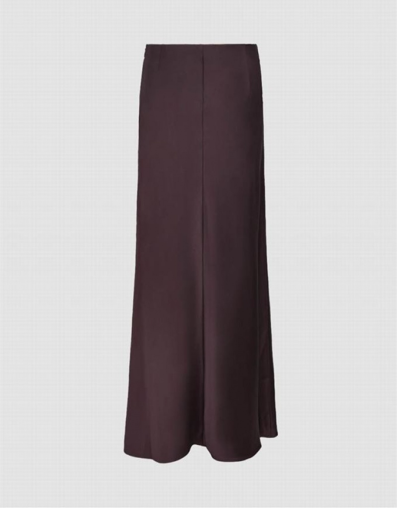 Purple Urban Revivo Midi Straight Women's Skirts | 01736PVMS