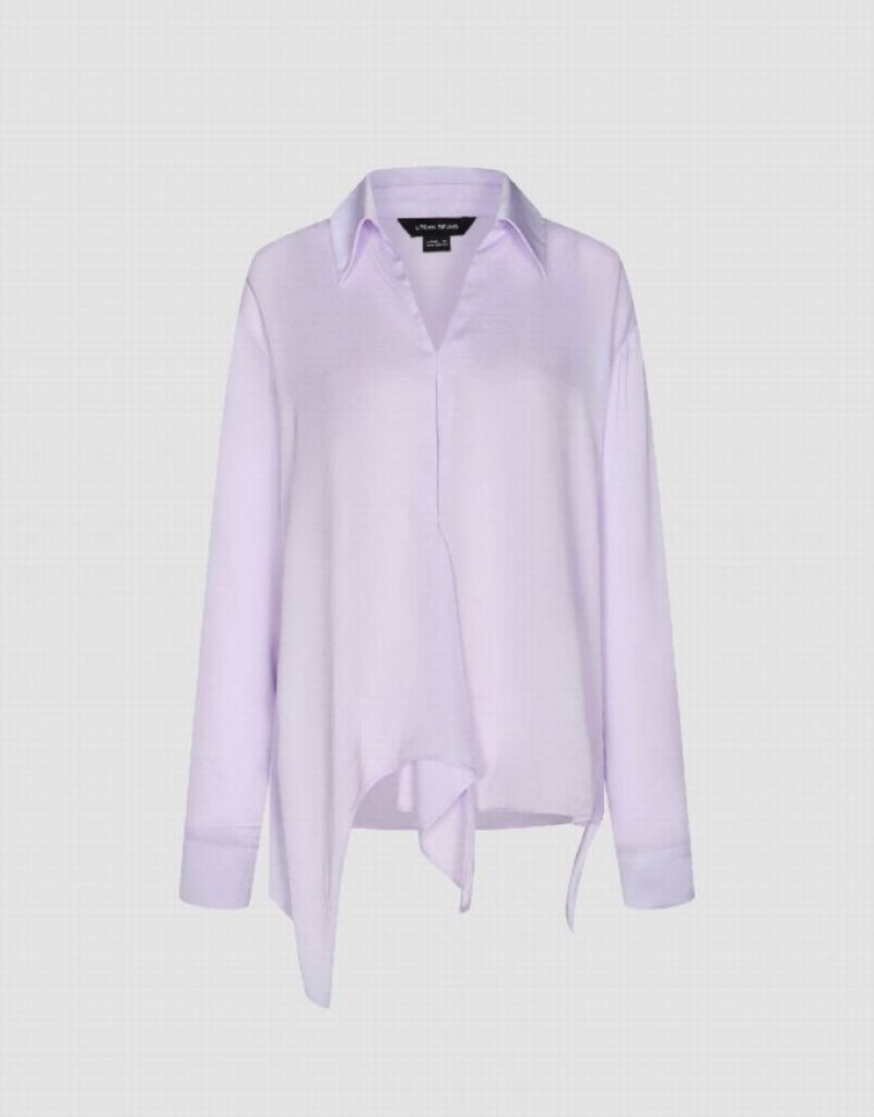 Purple Urban Revivo Straight Overhead Women's Blouse | 70394RFGM