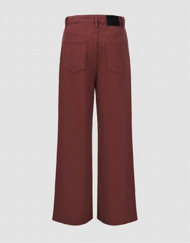 Red Urban Revivo Wide-Leg Women's Jeans | 51892XBHG