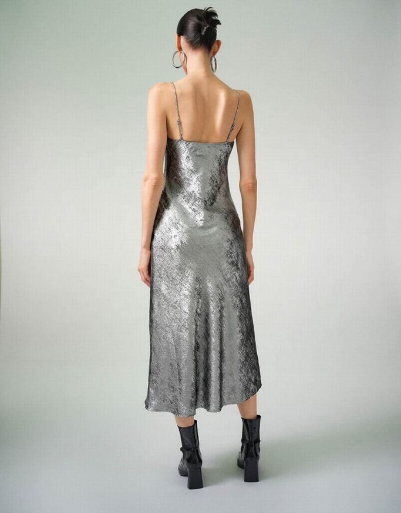 Silver Urban Revivo Cami A-Line Women's Dress | 34605QJZL