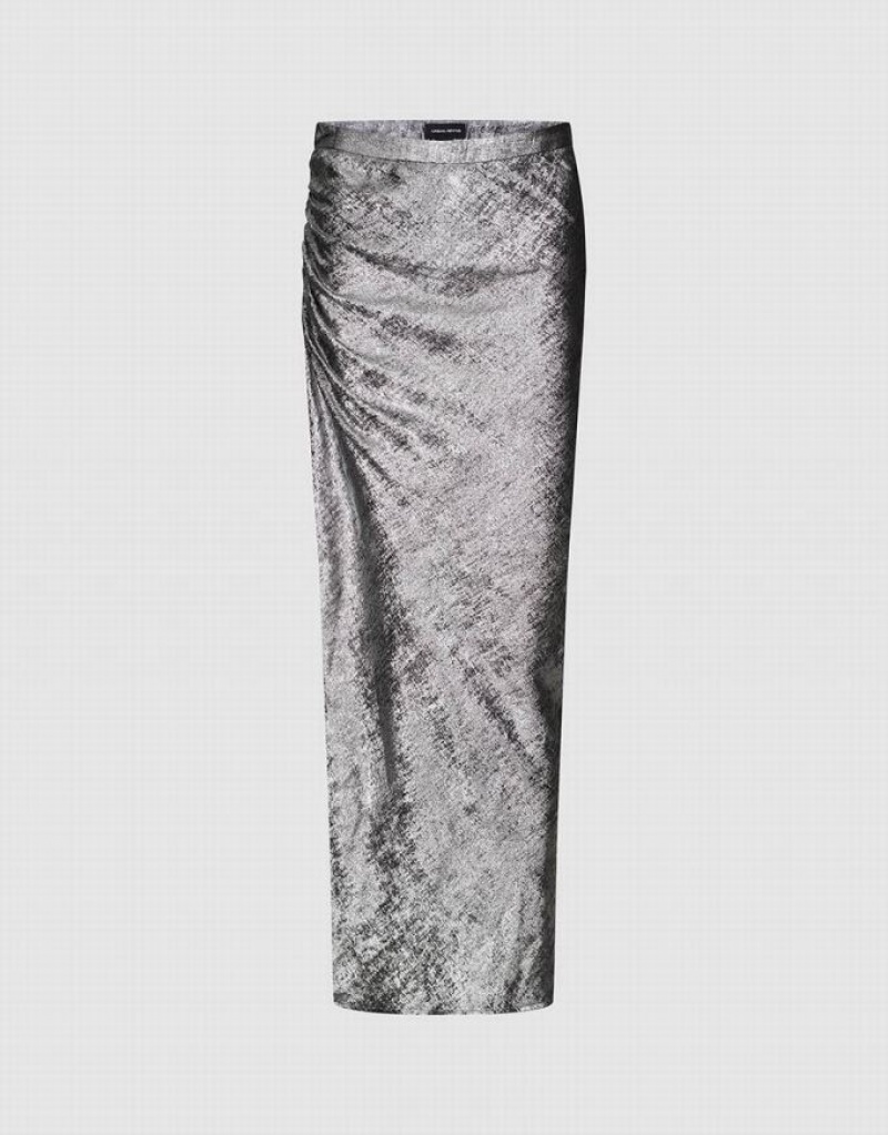 Silver Urban Revivo Ruched Wrapped Straight Women\'s Skirts | 60129MSCY