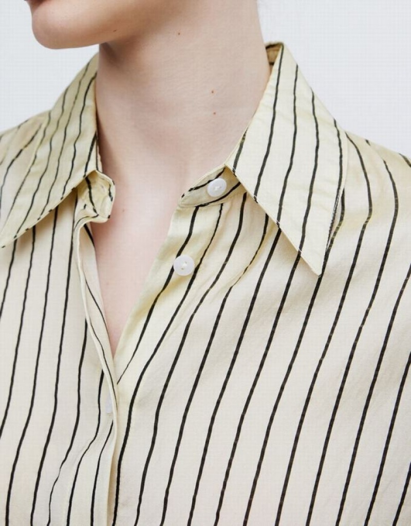 Stripes Urban Revivo Button Up Women's Shirts | 89152XTOP