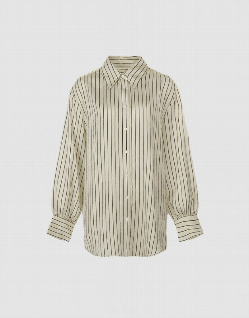 Stripes Urban Revivo Button Up Women\'s Shirts | 89152XTOP