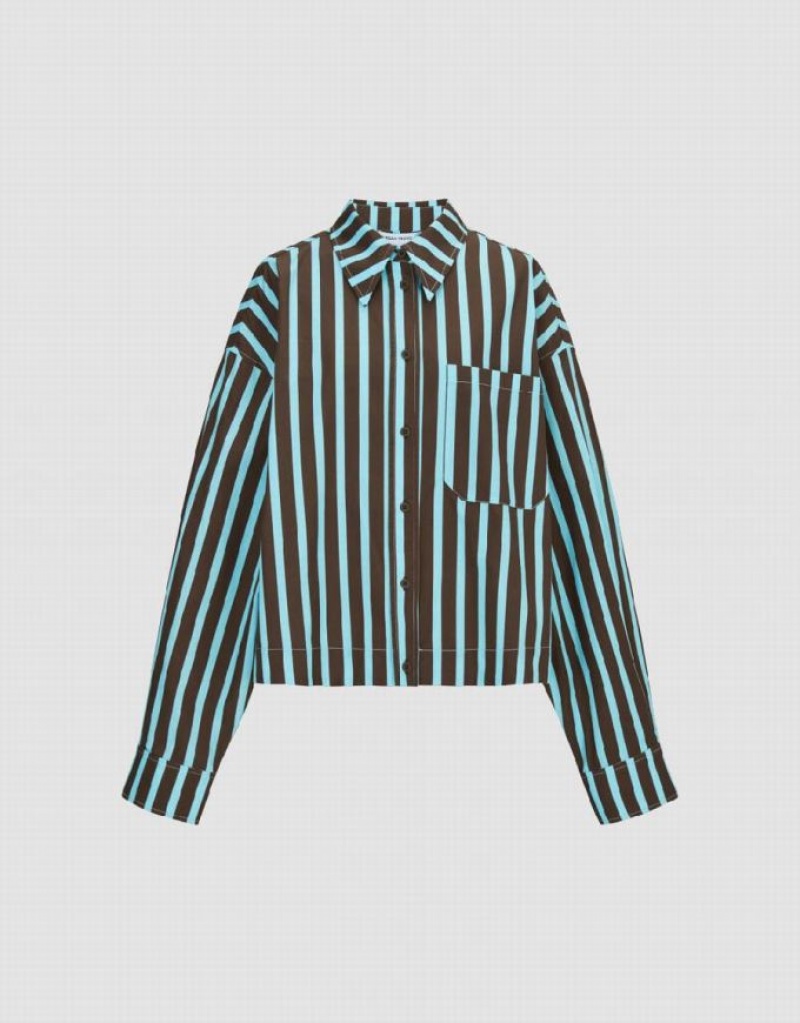 Stripes Urban Revivo Button Up Women's Shirts | 82613HEGI