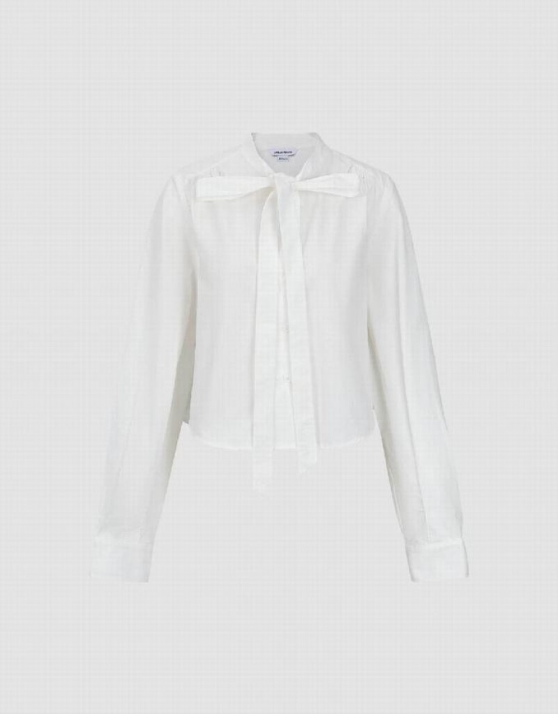 White Urban Revivo Loose A-Line Women's Shirts | 35718KBXF