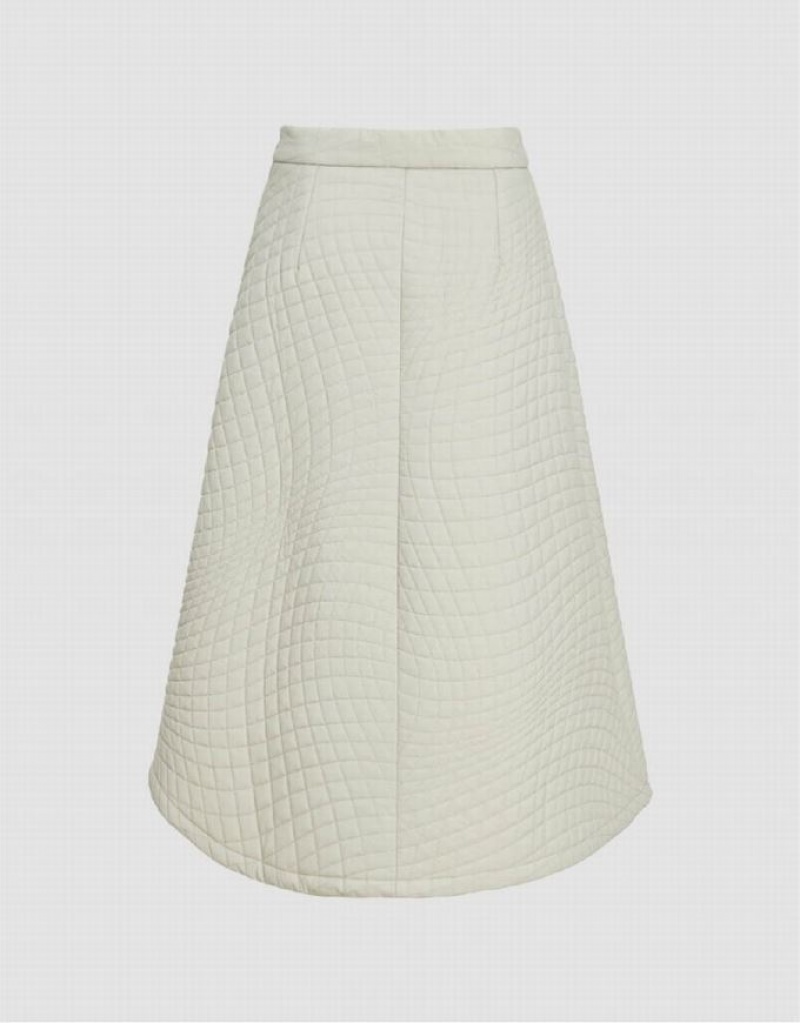 White Urban Revivo Midi A-Line Women's Skirts | 47628MTXK