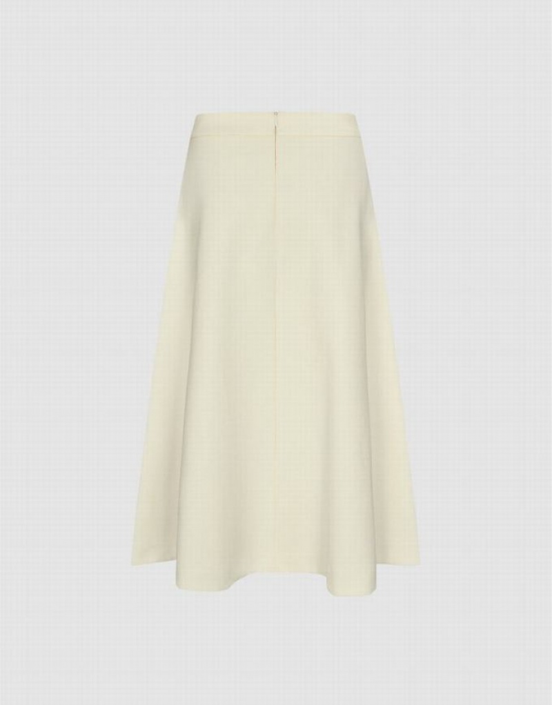 White Urban Revivo Midi Straight Women's Skirts | 75186YHWR