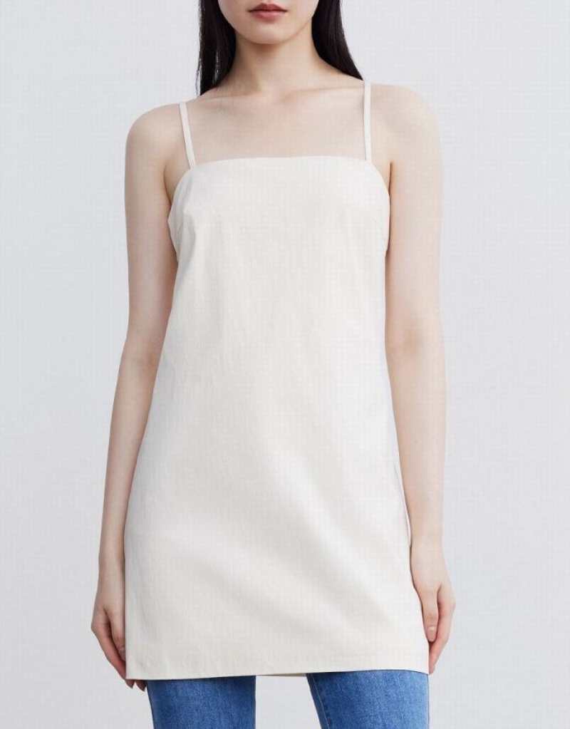 White Urban Revivo Plain Cami Women's Dress | 95413ERNF