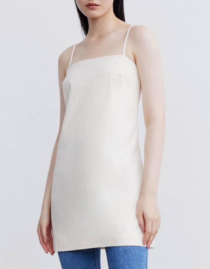 White Urban Revivo Plain Cami Women's Dress | 95413ERNF